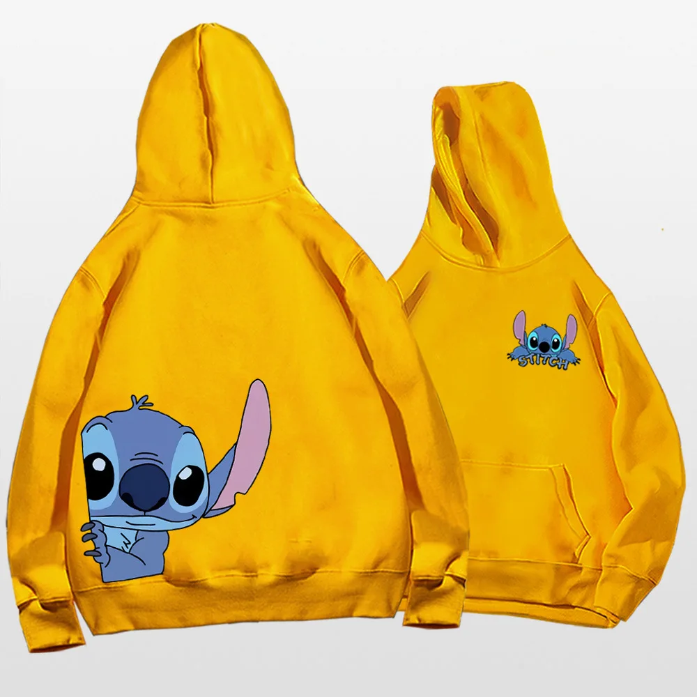 Stitch Disney Hooded Sweater for Men Women Spring Autumn Trend Cute Couple Long-sleeved Loose Sister Top