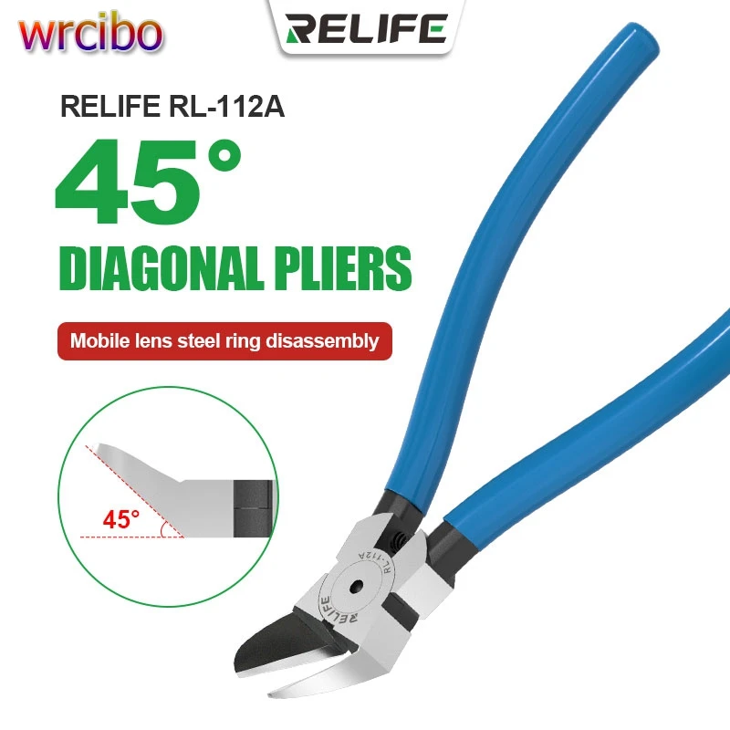 RELIFE RL-112A 45° Precision Diagonal Pliers Cutting Pliers For Wire Cable Cutter High Hardness Electronic Repair Hand Tools