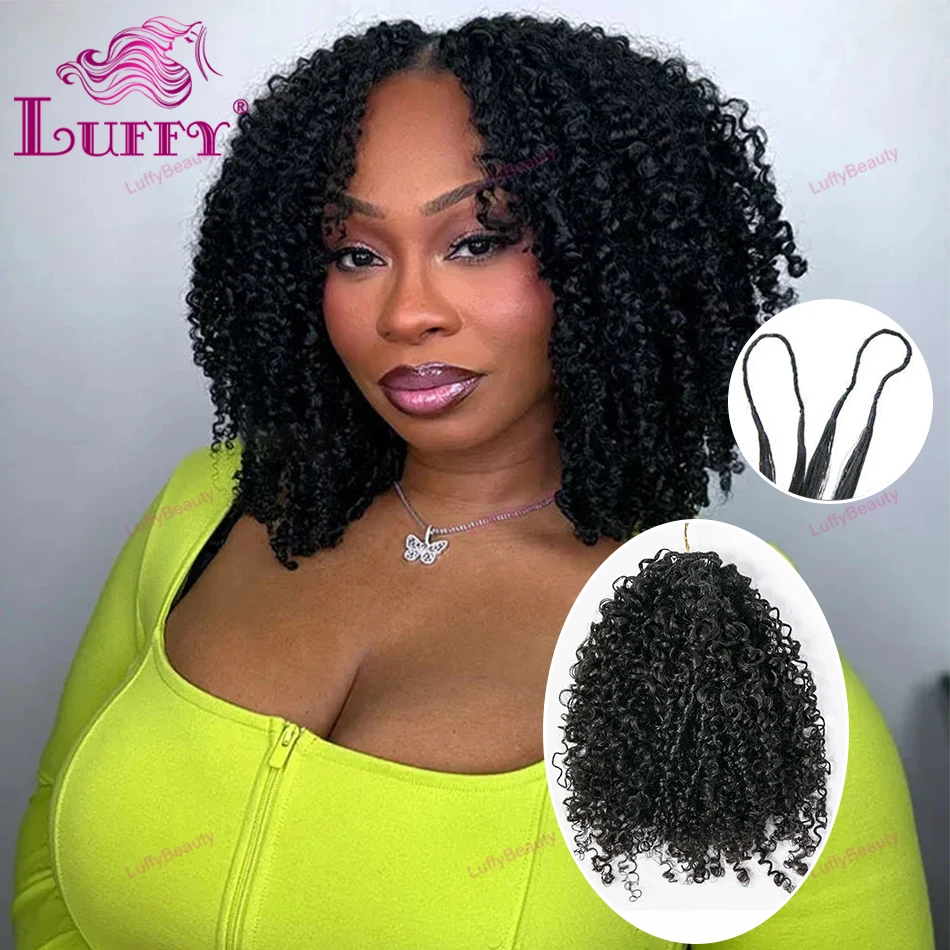 

Afro Kinky Curly Feather Crochet Braid Human Hair Extensions Knotless Pre-Separated Crochet Hair Extensions Human Hair