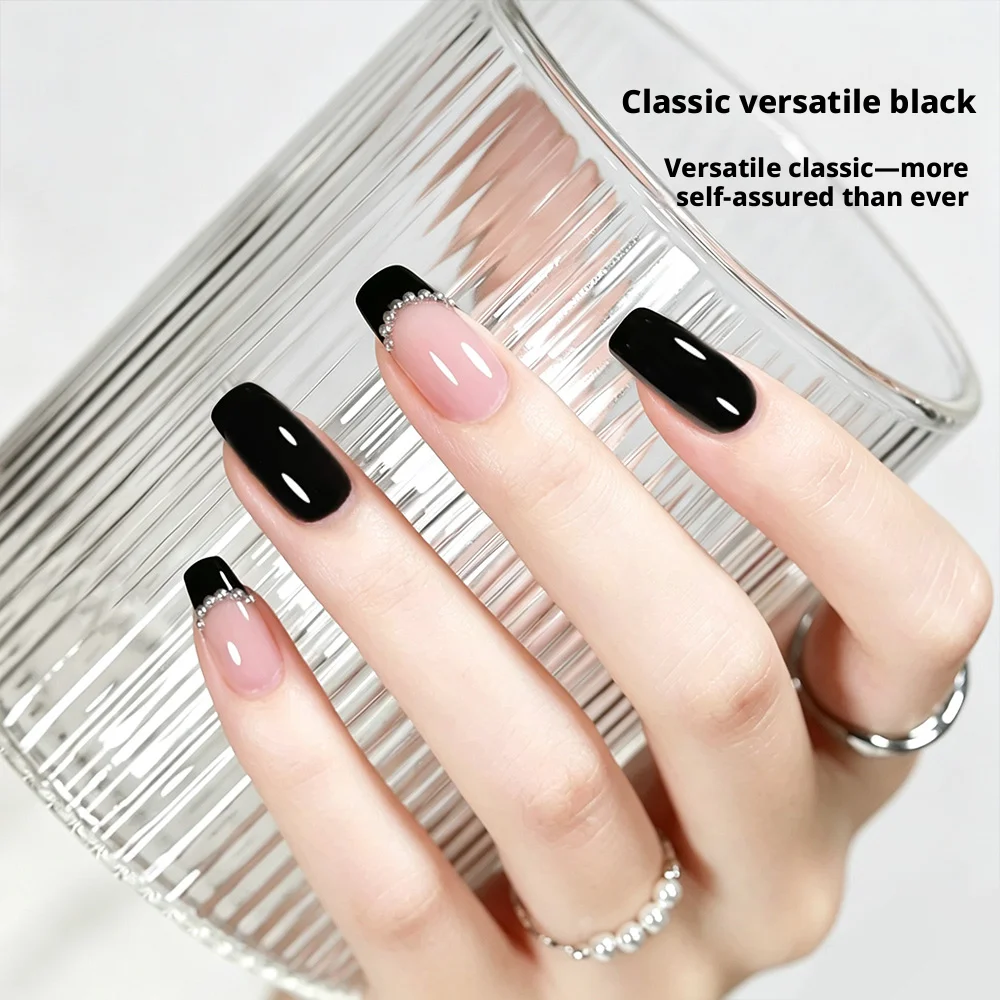 KANIU 12ml Black White UV Gel Polish Glossy Finish Gel Self-Leveling Smooth Long Wear Chip Self Leveling Gel Polish Daily Nail
