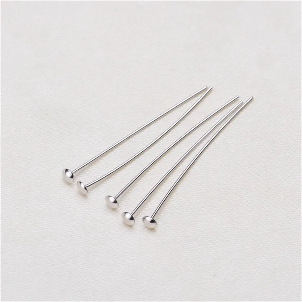 

DIY Accessories S925 Sterling Silver Plated White Gold T-Needle T-Needle 3cm Through-hole Pearl Making Needle Z032