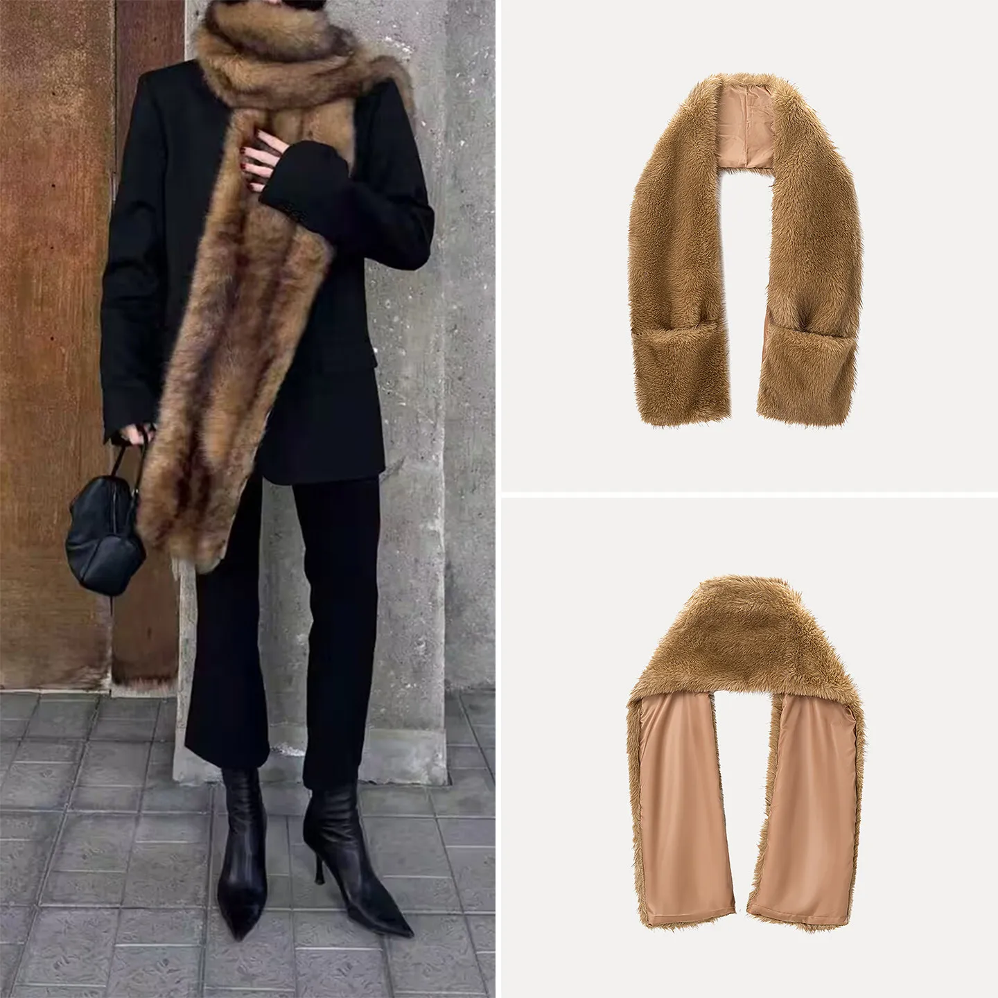 

Теплый однотонный универсальный зимний шарф большого размера для женщин: модный аксессуар для уюта в холодную погоду