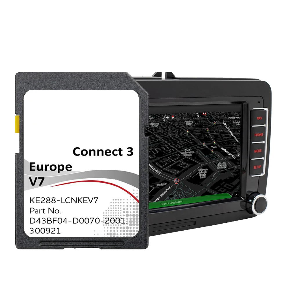 Connect3 V7 Navigation Sat NAV 16GB For Nissan Juke 2014 2016 2017 SD Card Cover Europe Spain Finland