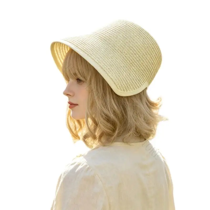 R7UF Flat Straw Hat Base Wide Brims Woven Sun Hat Base Base for Summer Wear Beach Outings and Craft Bonnet Project