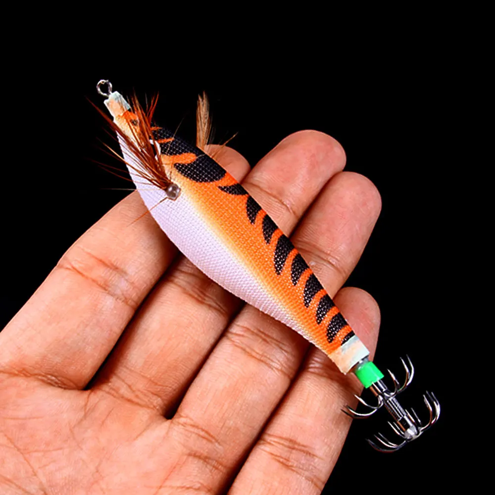 Plantilla de calamar luminosa para pesca, señuelo de madera para camarones, calamar, sepia, plantillas, Spinnerbait, cebos de pesca, 9,6g/10cm, 1 Uds.