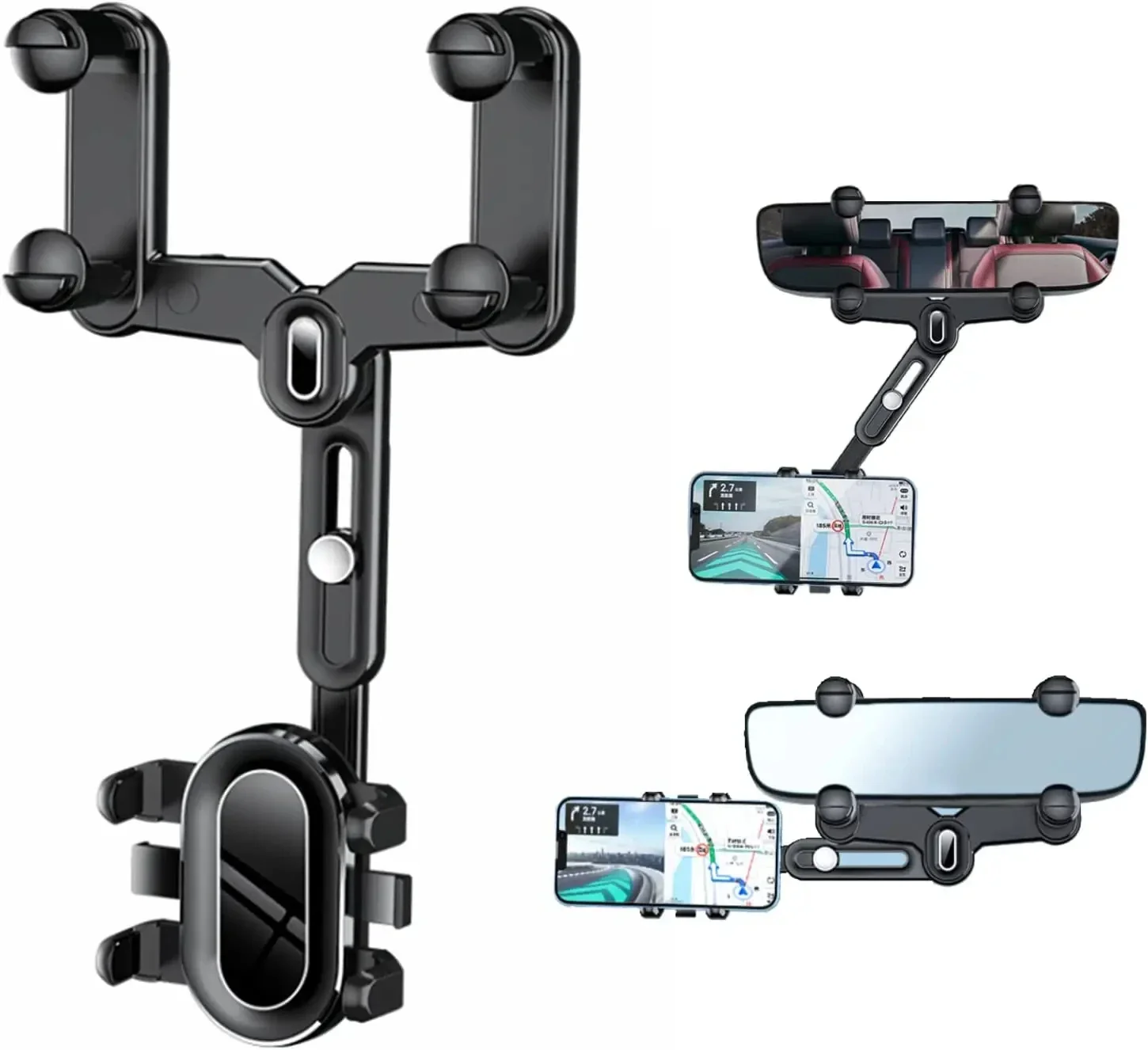 

ftvae Universal Car Phone Holder Rearview Mirror Mount Car Phone Bracket Navigation GPS Stand Foldable Mobile Cell Support in Ca
