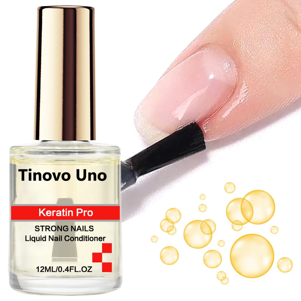 Tinovo Uno Keratin Pro Nail Strengthener Strong Nails Growth Conditioner Natural Dry Nail Art Treatment Liquid Repair Polish