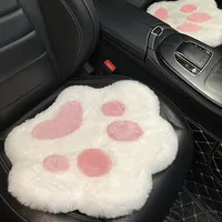 Cartoon Car Seat Cushion Pad Cute Cat Paw Four Seasons Universal Car Warm Plush Heating Car Padded Seat Cushion Four Seasons