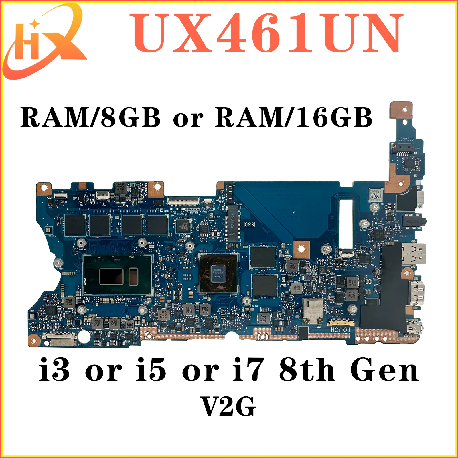 

UX461FN UX461UN Mainboard For ASUS UX461 UX461FA UX461UA TP461UN TP461UA Laptop Motherboard i3 i5 i7 8th RAM-8GB/16GB UMA/V2G