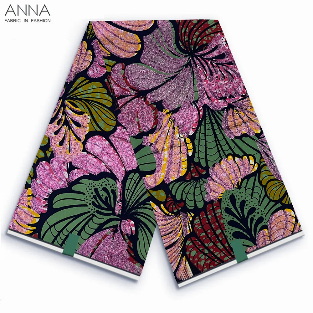 Imagem -03 - Tecido de Cera Grand-africano para Costura Ankara Wax Print Alta Qualidade 100 Algodão Tecido Feminino Vls58 Jardas