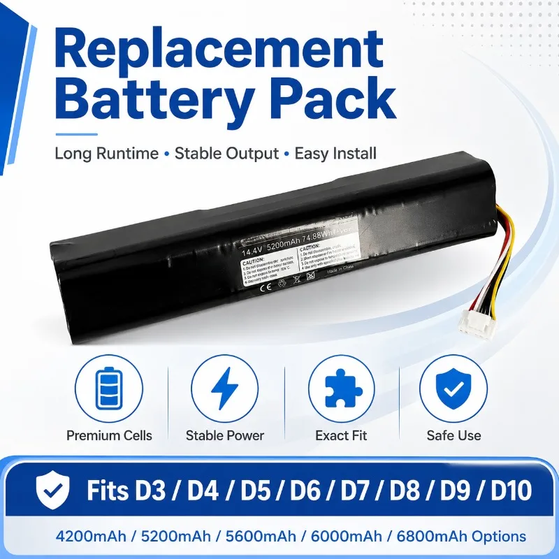6800mah Replacement Li-ion Battery for Neato Botvac D3 D4 D5 D6 D7 D8 D9 D10 Robot Vacuum  Long Lasting Battery Pack