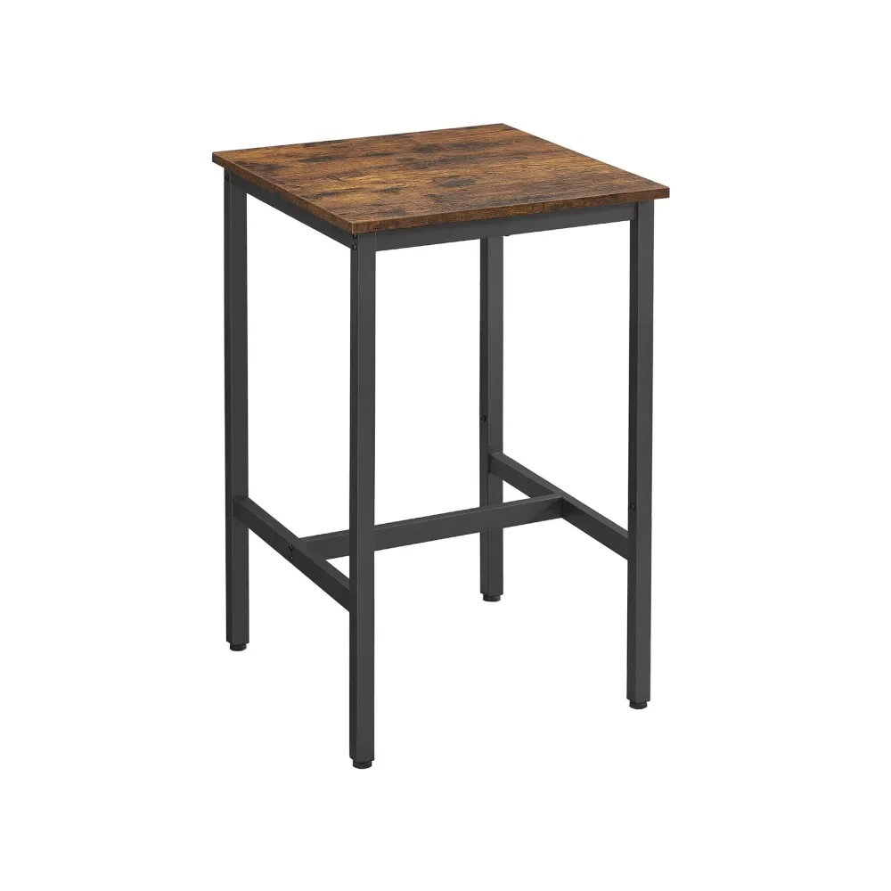 Bar Table, Small Kitchen Table, High Top Pub Table, For Living Room Study, Industrial Steel Frame, 23.6 X 23.6 X 35.4 Inches