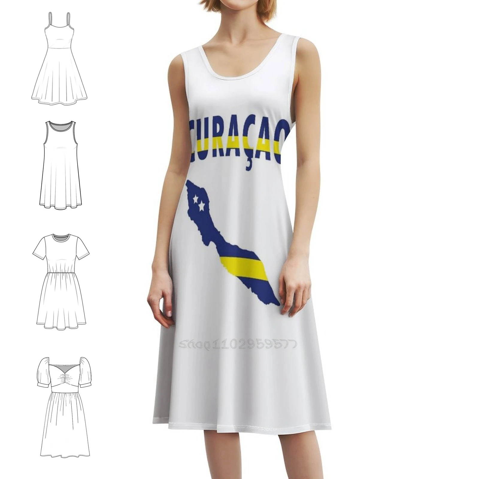 

Curacao Sweatshirt CuraAo Souvenir By Dam Creative Preppy Style Mini Dress For Women A-Line Loose Fit Casual Day Dress Curacao