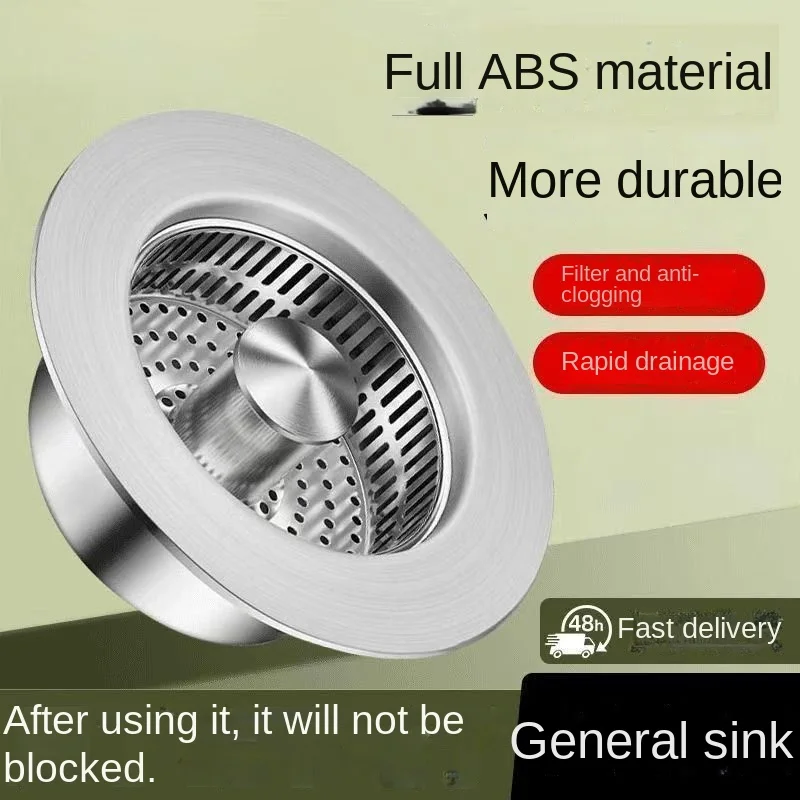 ABS material kitchen sink filter pressed bouncing core sink universal washing basin leakage plug