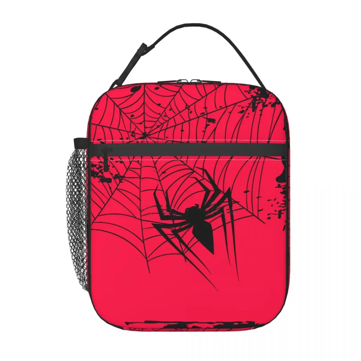 Custom Retro Spider Cobweb Lunch Bag Cooler Warm Insulated Lunch Box for Women Kids School Food Portable Tote Bags