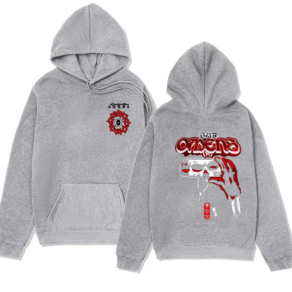Rapper Rock Band Bad Omens Print Hoodie Men Women Hip Hop Fashion Oversized Sweatshirts Male Winter Long Sleeve Hoody Pullover