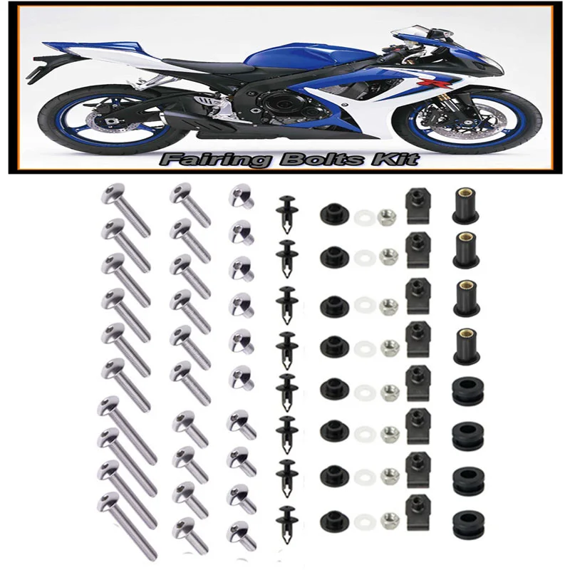 

Motorcycle Bodywork Fairing Bolts Kit For Suzuki GSXR600 GSXR750 K6 K7 2006-2007 Mounting Kits Bolts Screws Washers Grommets