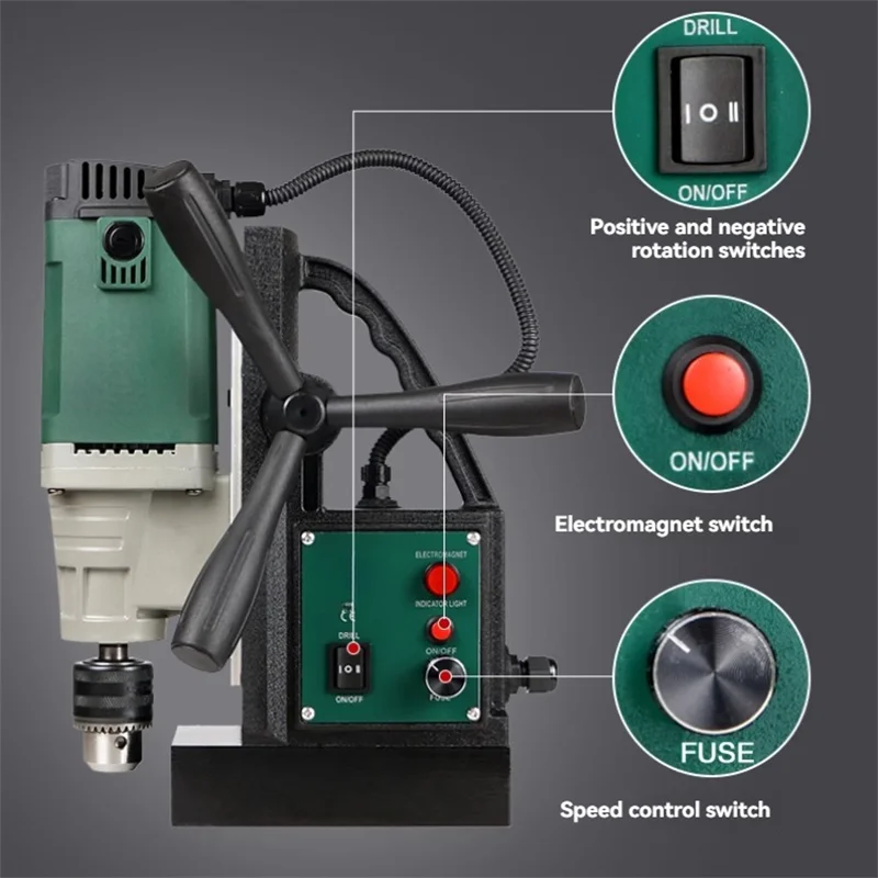 

JG-13/16 Magnetic Drill 1280/1380W Motor Boring Diameter Portable Electric Mag Drill Industrial Grade Magnetic Seat Drill