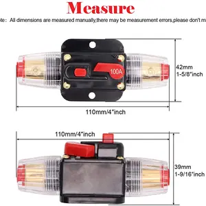 Poder Auto-Recuperação Disjuntor, Car Proteção de Conversão Áudio, Desconecte o porta-fusível, 12V-24V DC, 30A-150A 10 principais vendas disjuntor inteligente dc - №7