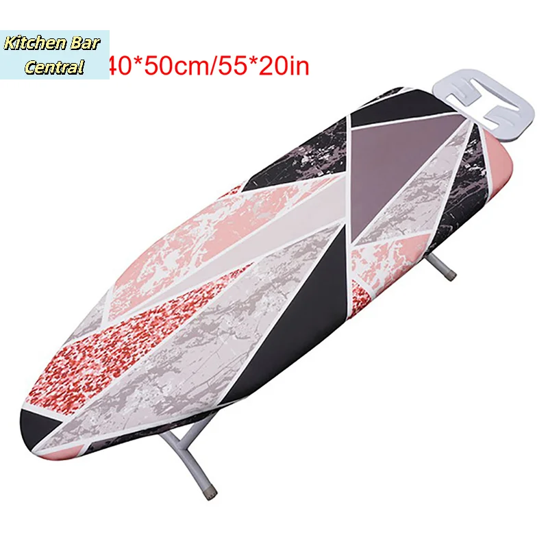 【1PC Ironing Board Cover 140*50cm Marble Thick Heat Retaining Felt Ironing Iron Board Cover Easy Fitted】