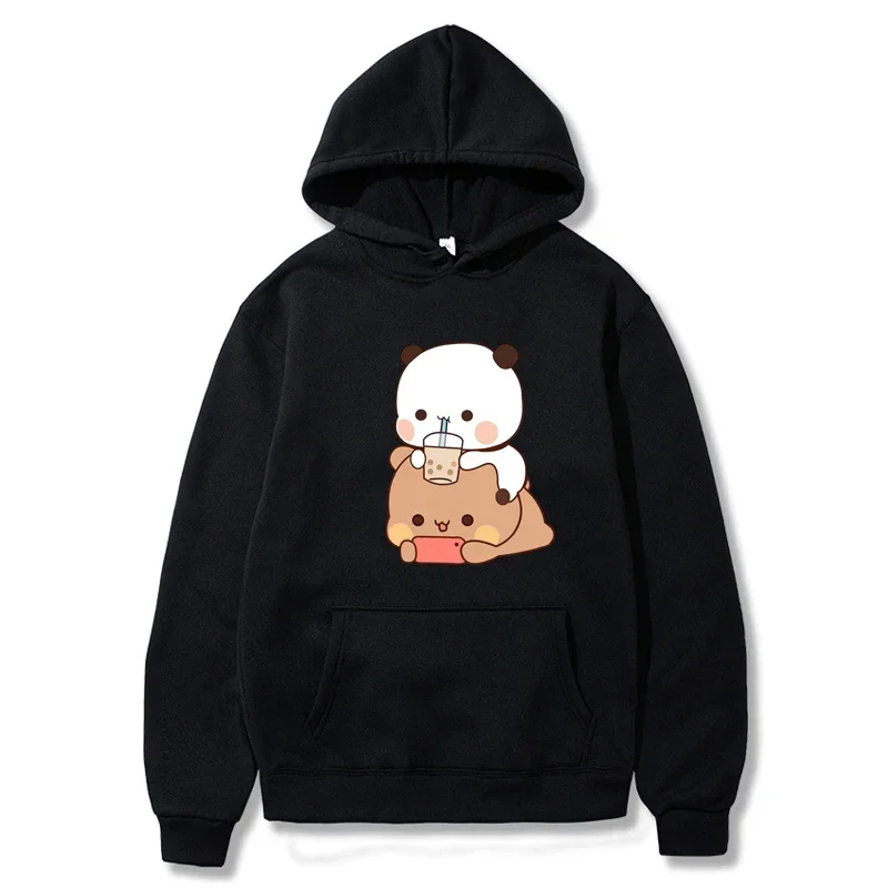 Bubu And Dudu Drink Bubble Tea Print Women Hoodie Female Sweatshirt Harajuku Loose Long Sleeve Clothes