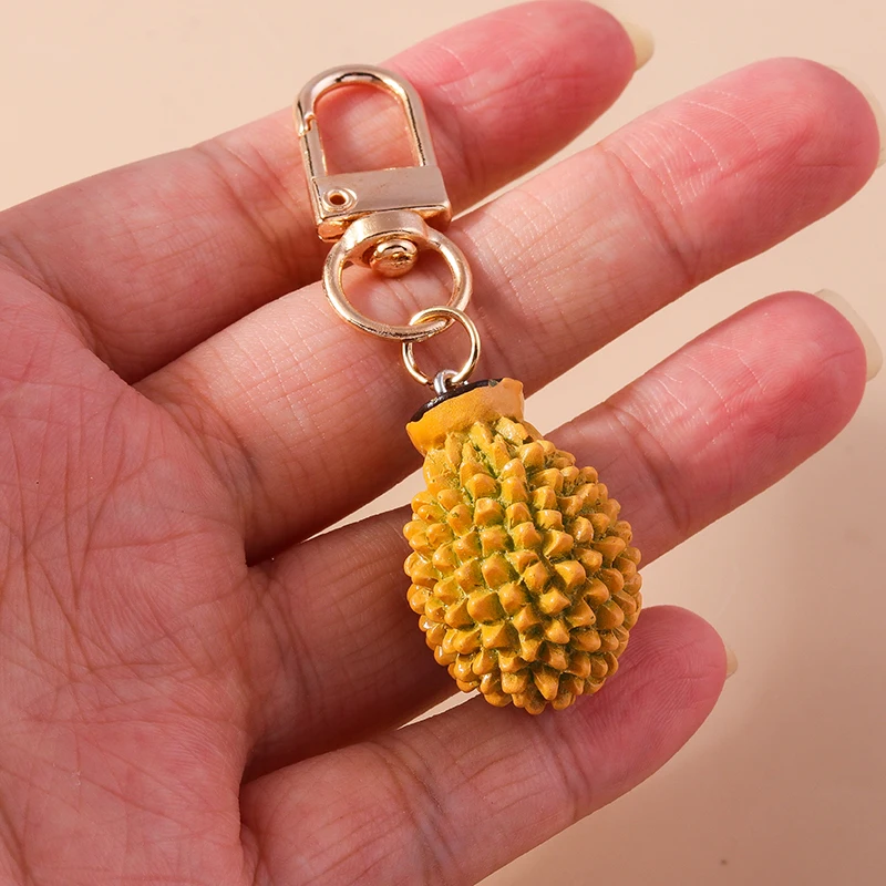 Cute Fruit Durian Charms Keychain for Car Key Souvenir Gifts for Women Men Handbag Hanging Keyrings DIY Jewelry Accessories
