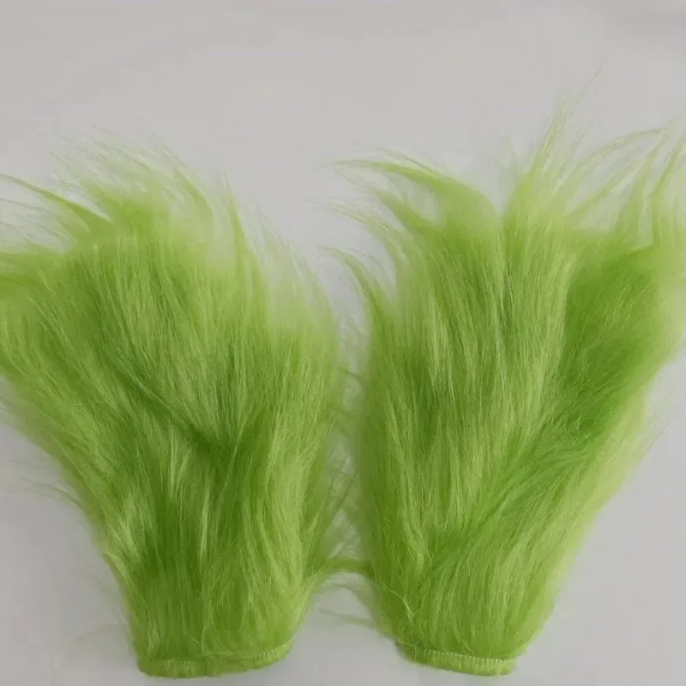 Grüne Pelzhandschuhe Monster Tier Teufel Dämon Weihnachtskostüm Männer Frauen Erwachsene Weihnachtsmann Gruseliger Halloween Joker für Kinder Kind Junge Mädchen