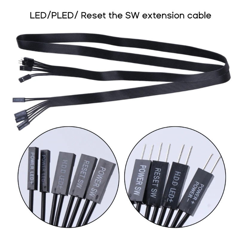 20/30/50/100cm Motherboard Switch HDD LED/PLED/Reset SW /Power SW Extension Cable