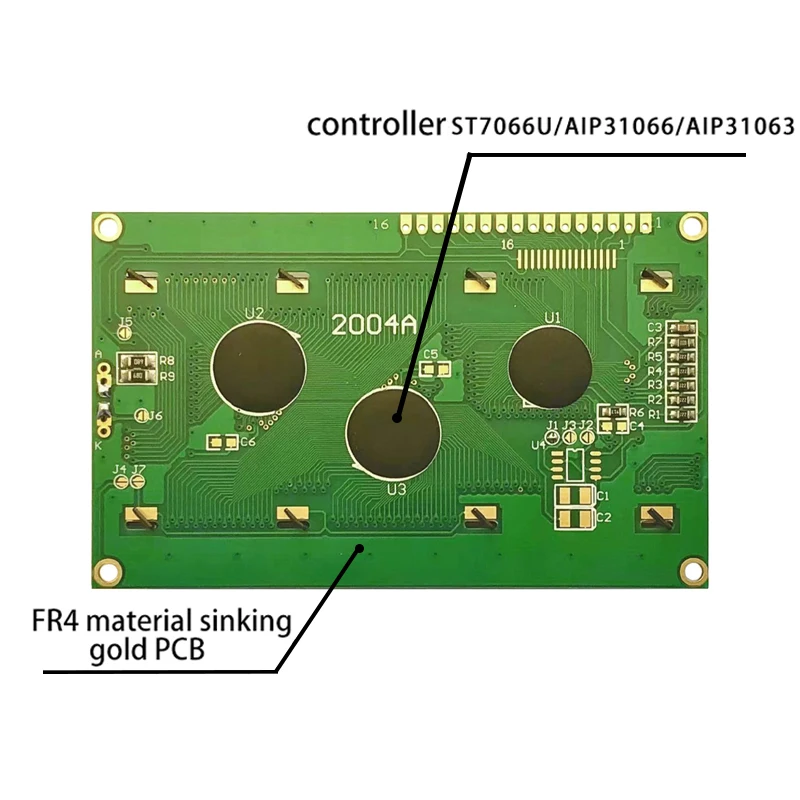 2004 character LCD 20x4lcm LCD module VA white characters on black background 5V  HD44780 controller or ST7066 or AIP31066