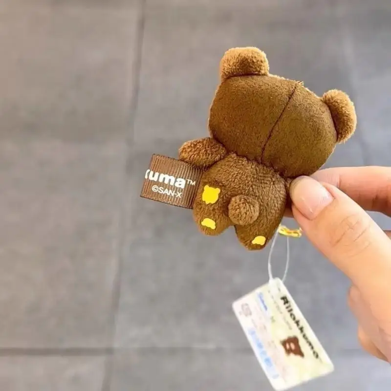 Offre spéciale Rilakkuma porte-clés en peluche ours brun mignon mode téléphone pochette charme voiture porte-clés doux en peluche Animal cadeau pour enfants ﻿