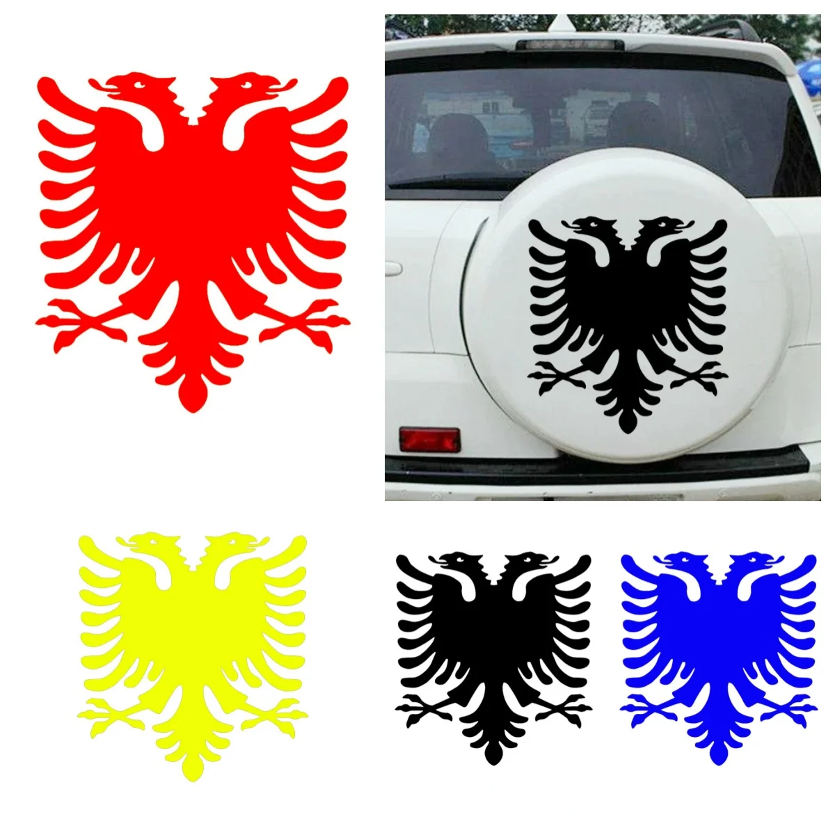 

PVC Vinyl Decals - Albania Double Headed Eagle Car Stickers, Waterproof Auto Decor for Truck Bumper and Rear Window