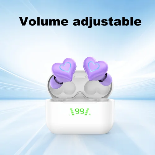 Imagen 2 del producto Nuevos auriculares inalámbricos con bluetooth en forma de corazón, auriculares inalámbricos, bonitos auriculares de música, bonitas chicas como auriculares bluetooth