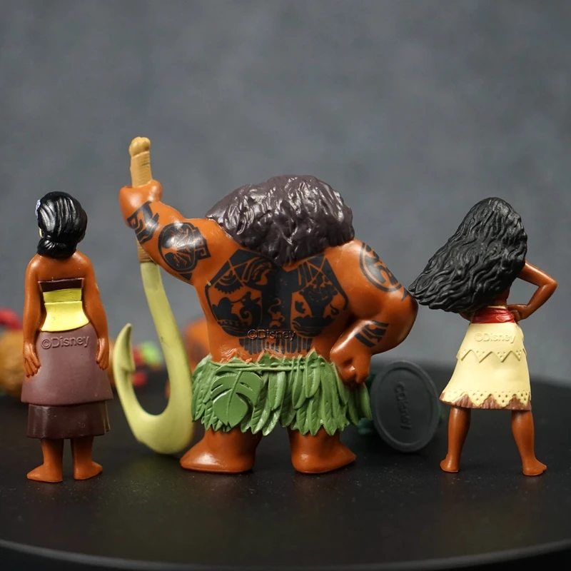 Disney dos desenhos animados anime moana oceano aventura filme 10 pçs figura de ação princesa moana figura modelo brinquedos coletar ornamentos