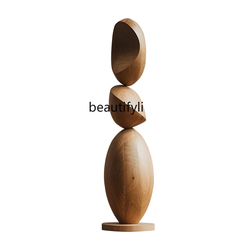 

yh Entrance abstract wood carving floor-to-ceiling large ornament B & B hotel decoration sculpture art installation