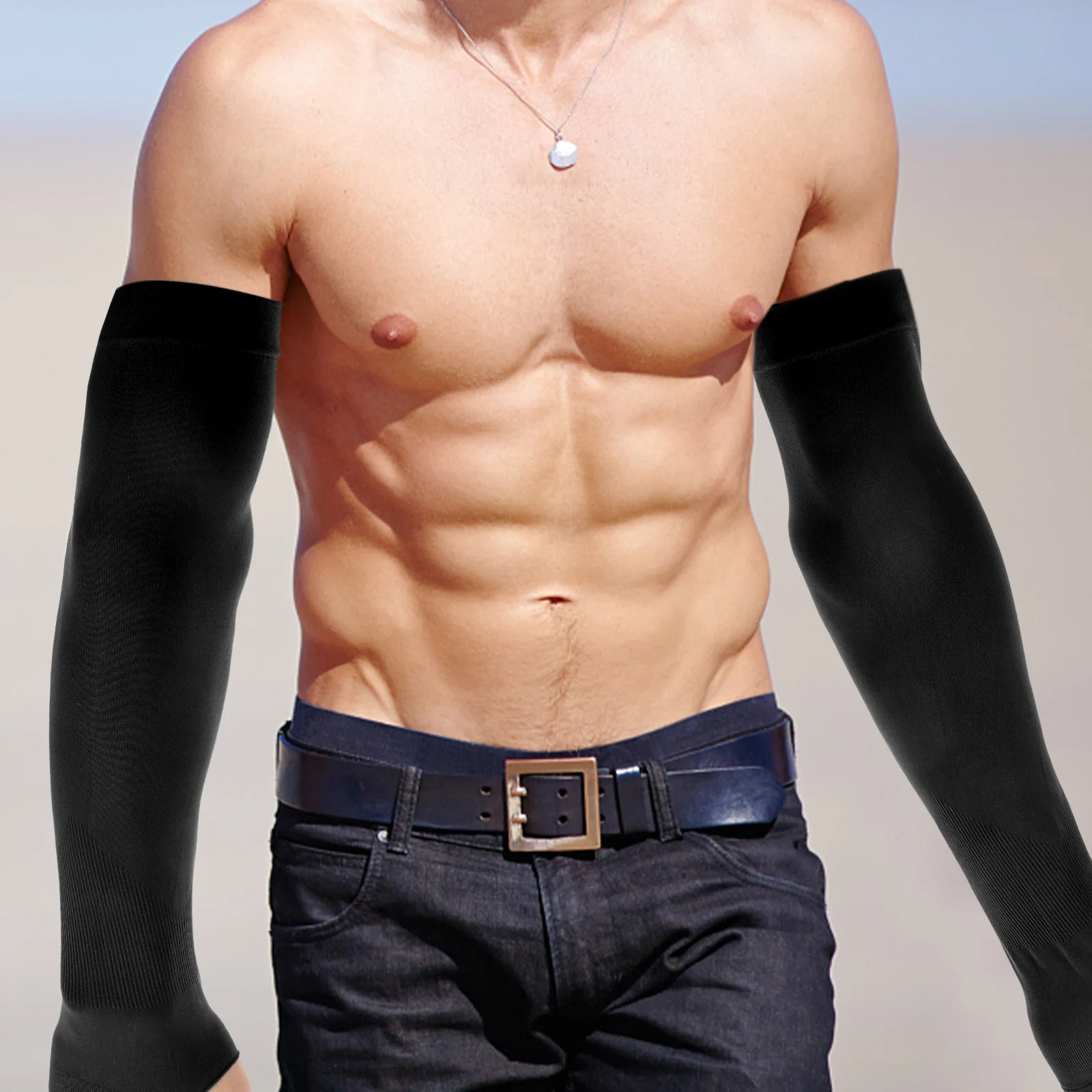 زوج واحد من واقيات ذراع التبريد الصيفية للحماية من الأشعة فوق البنفسجية وقابلة لإعادة الاستخدام وممتصة للعرق وخفيفة الوزن للاستخدام في الهواء الطلق