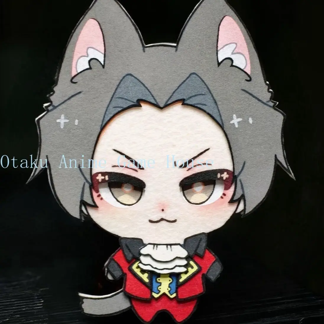 Ace Attorney Miles Edgeworth Non-Woven Fabric Keychain Handmade Anime Bag Pendant Decor Cosplay Props Xmas Fan Gift  Halloween