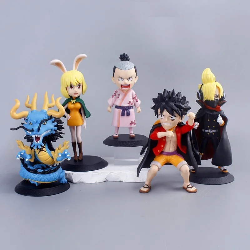 

Новый популярный набор из 5 фигурок One Piece: милые мультяшные аниме-персонажи, фигурки Луффи из ПВХ, модели кукол, праздничные подарки