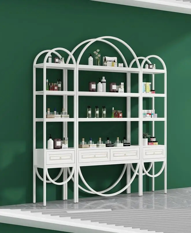 Cosmetics display cabinet beauty salon hair dressing skin care products Nail display rack shelf shelving