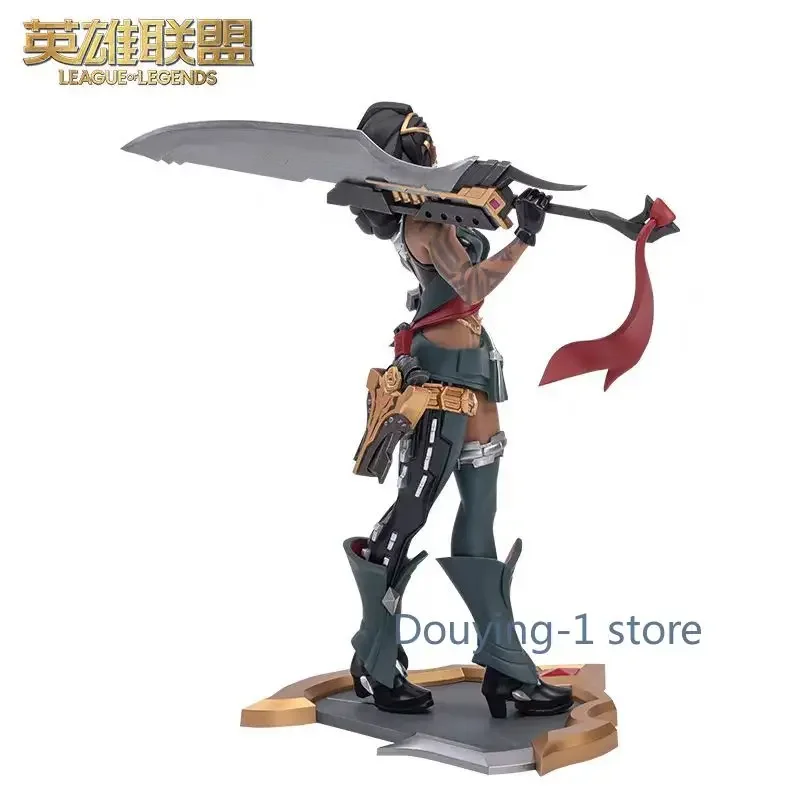 متوفر في المخزون League of Legends LOL Samira لعبة النحت المتوسطة تمثال محيطي لسطح المكتب تمثال قابل للجمع