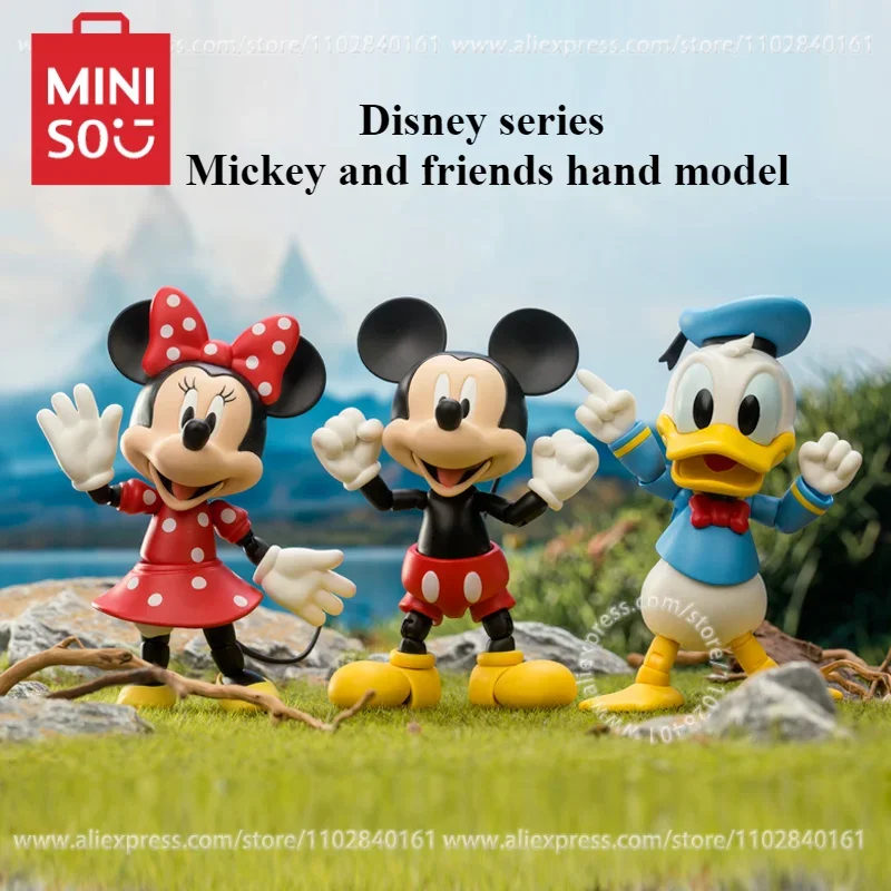 MINISO Hand Model Disney Series Mickey and Friends Movable Figure Birthday Gift for Children Ornaments Cartoon Toy Peripheral