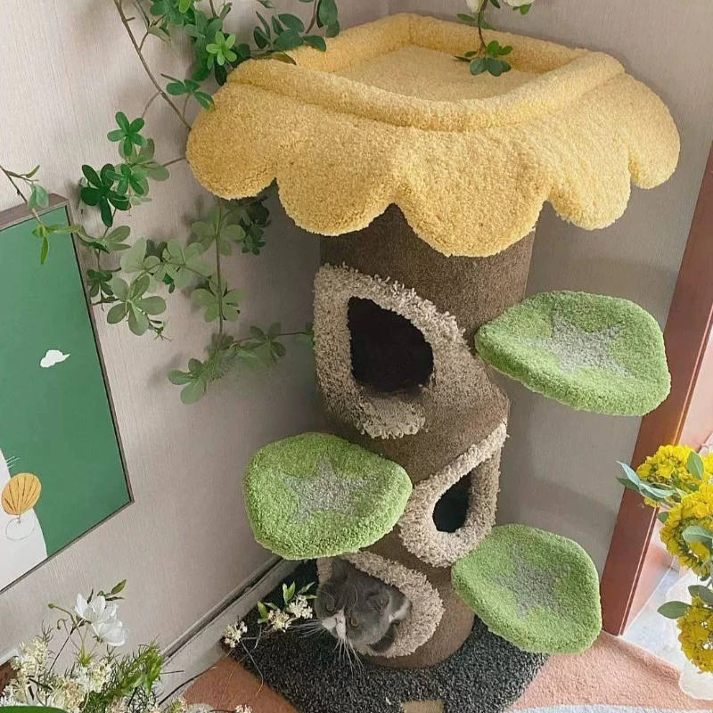 Corner Tree House Cat Climber Big Tree House Corner Tree Hole Plush Cat Nest Cat Castle