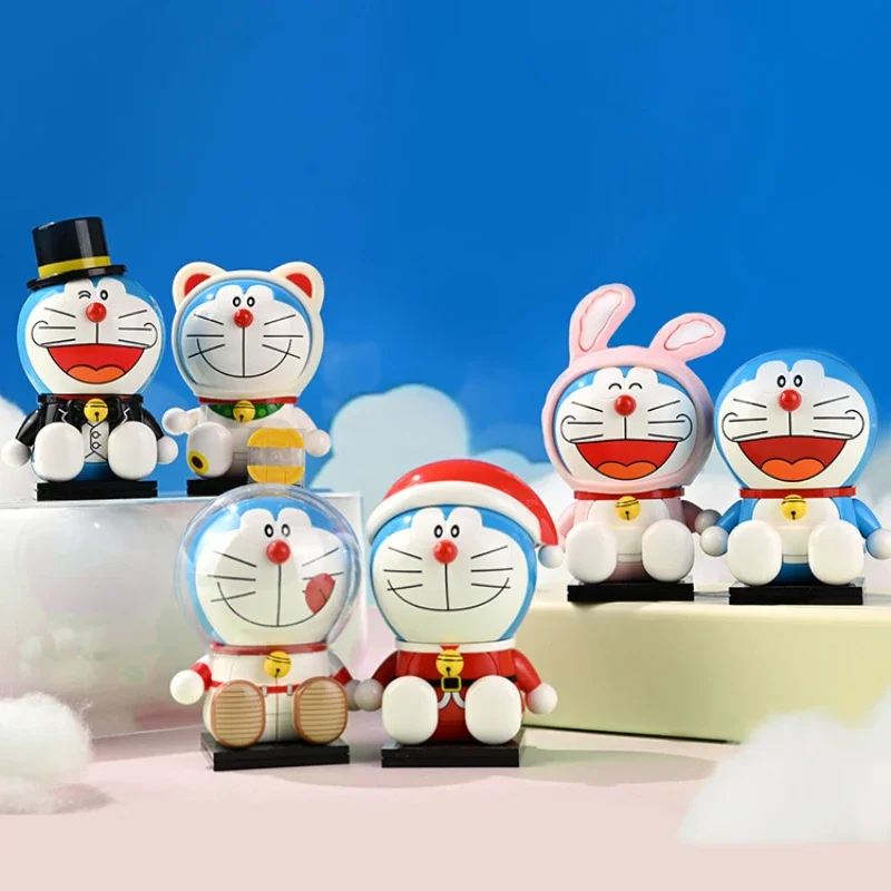 Keeppley Building Blocks Anime Doraemon Round Series Toys Robot Cat Educational Assembly Model Ornaments Collection Gift