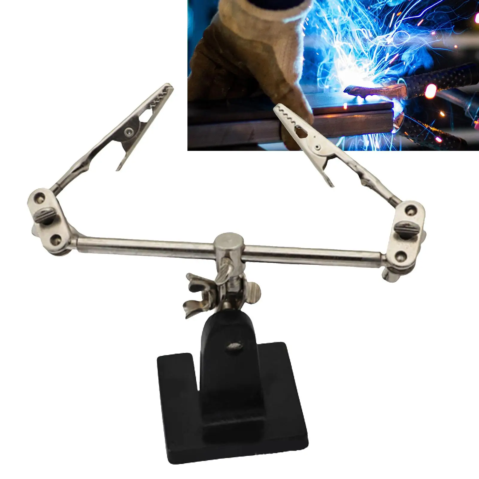 

When Soldering, , Sturdy Base, Flexible Arms, Non-slip Metal Clamp, Alligator