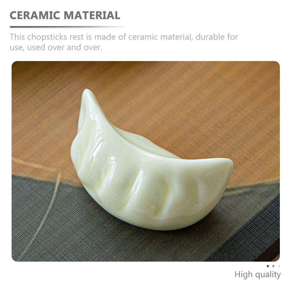 

4Pcs Ceramic Chopstick Rests Elegant Chopsticks Pillows Anti Slip Design Practical Cutlery Holders for Dining Table