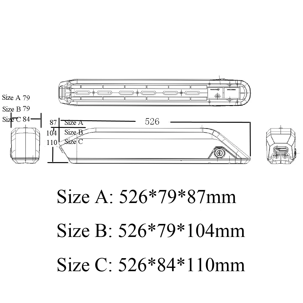 48V 52V Down Tube Battery 12.8Ah 14Ah 17.5Ah 20Ah Himiways Cruiser MAGICYCLE Kepler Ariel Ride Step Thru Electric Replacement