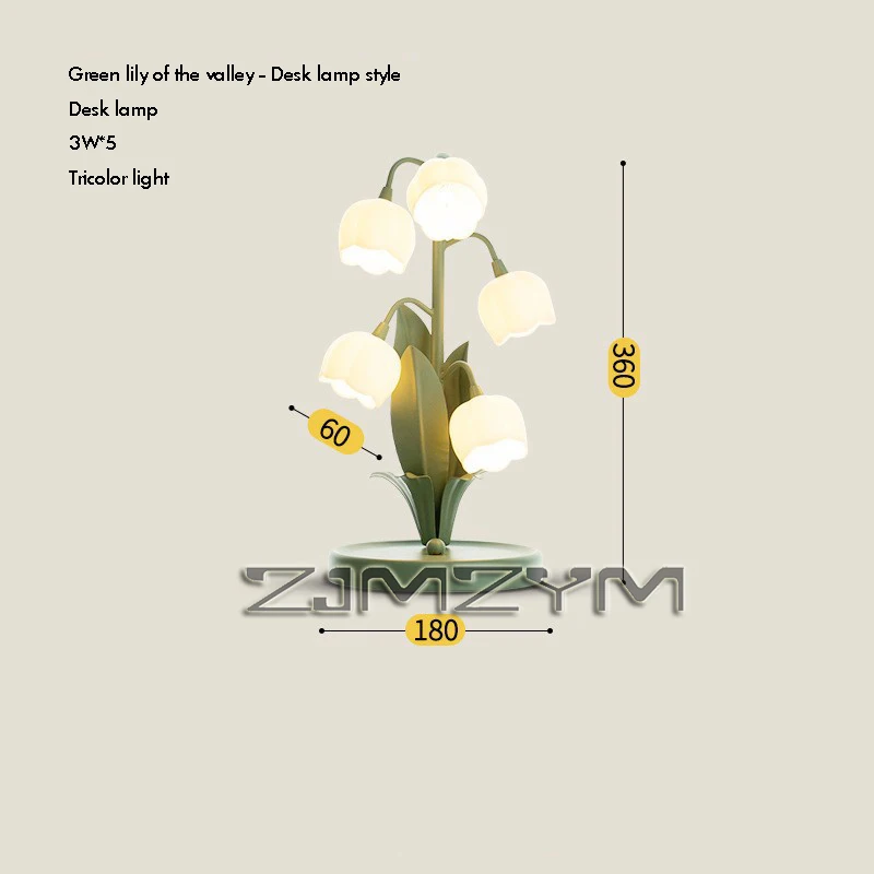 LED Flower Table Lamp Decorative Desk Light Bedside Lily of the Valley Night Light Landscape Lighting for Bedroom Living Room