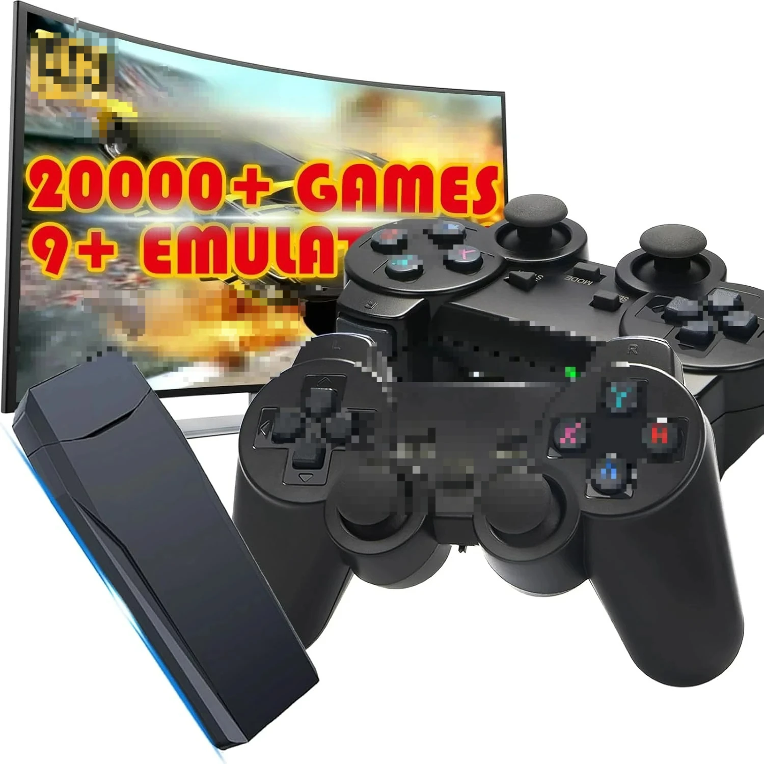 Consola de Videojuegos Retro 4K, Stick de Juegos para TV HD, con Más de 20000 Juegos Integrados, 64G, Reproductor de Juegos Portátil Retro, Control Inalámbrico, Gamepad