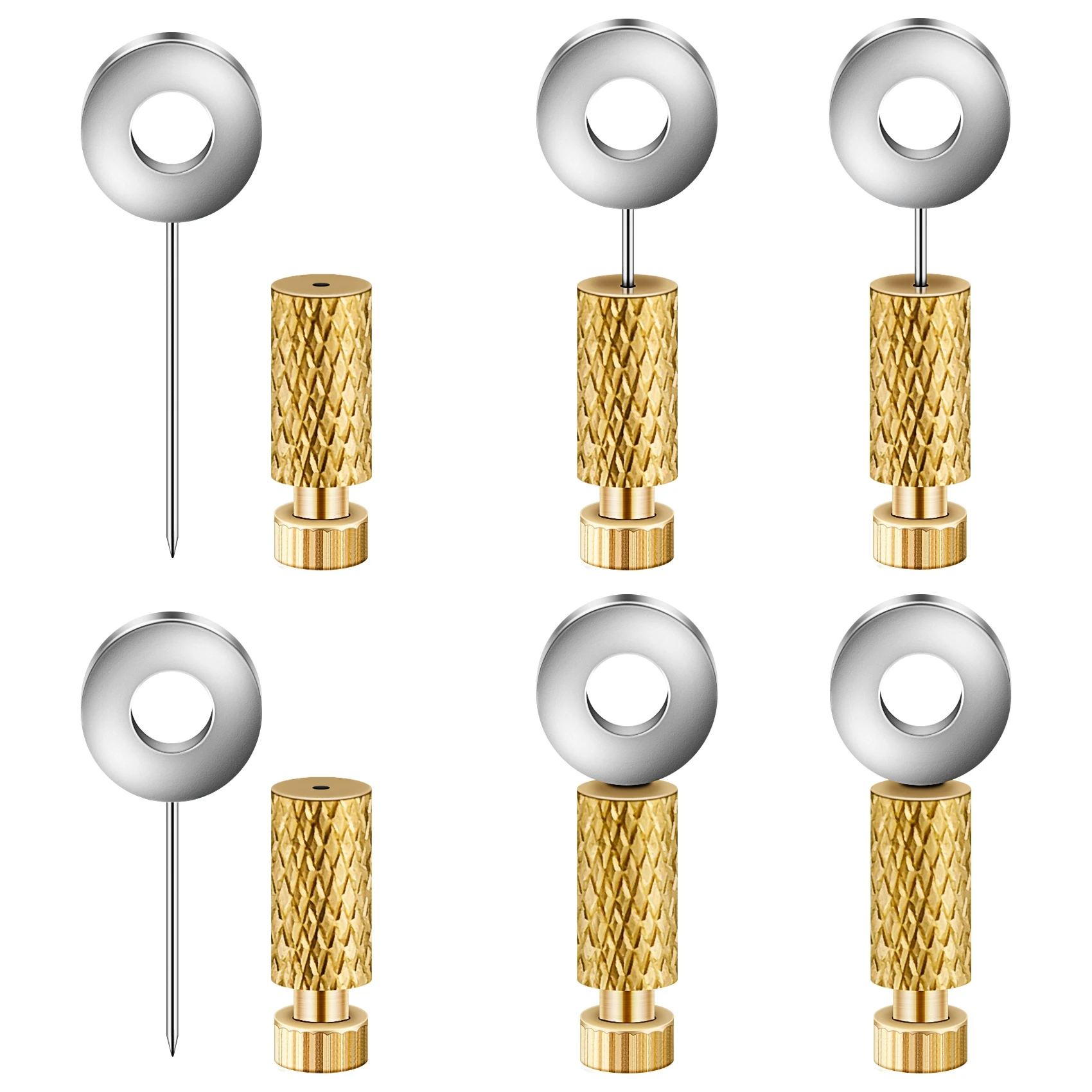 今すぐ購入 6 個 DIY レザー手縫い位置特定ハンドツール位置決め針ステッチ、固定縫合糸レザークラフトツール