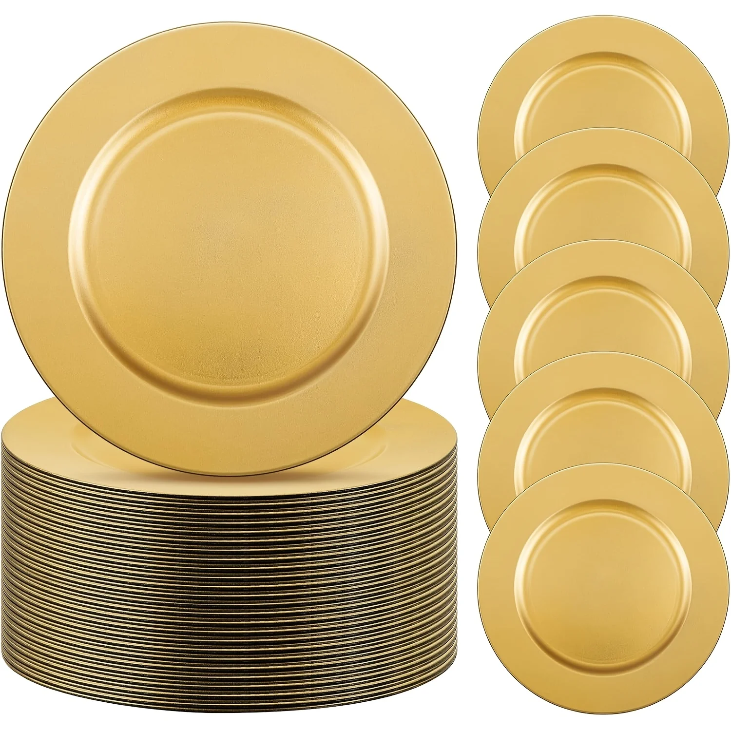 

Set of 12 Chargers Large Plates, Platters Great for Elegant Party'S Weddings, Tableware Great for Serving Dish, Catering Event, Tabletop Decor