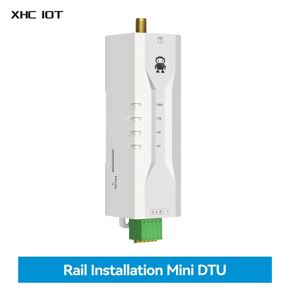 LoRa Wireless Modem 433MHz Ultra Small Size XHCIOT E95M-DTU(400SL30-485) AT Command Modbus 30dBm 10KM RSSI LBT Rail Installation